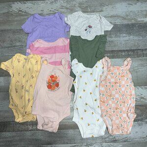 8-Piece Baby Girl Short Sleeve/Tank Onesies Bundle Size 12M
